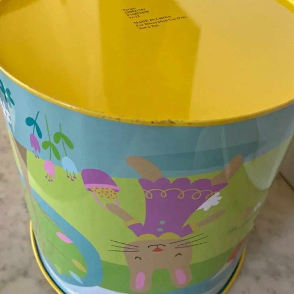 TARGET 11/12 Boy Girl Bunny Egg Hunt Metal Pail